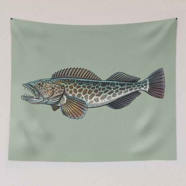 Aperçu de l'œuvre Poisson-lingue bleu du Pacifique, pêcheur côtier, design esthétique créée et vendue par Eh Plus Designs.