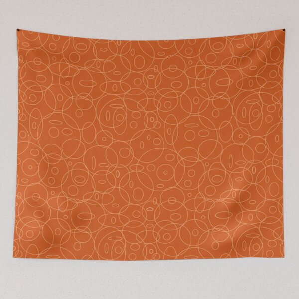 Item preview, A pattern of simple circles of different sizes on an orange background designed and sold by Cherevan.
