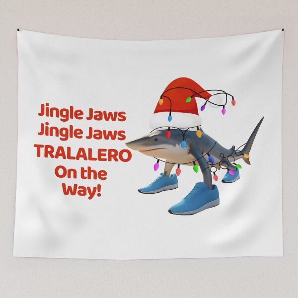Item preview, Jingle Jaws Tralalero on the way! - for a Brainrot Xmas designed and sold by EmeraldeaArt.
