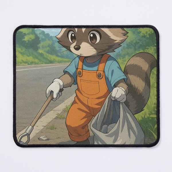 Item preview, Trash Panda - A raccoon cleaning up the streets designed and sold by Pollen-gaming.