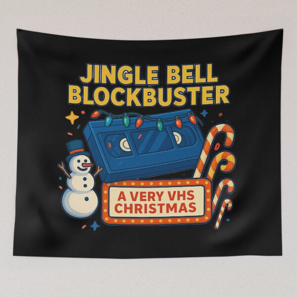 Item preview, Jingle Bell Blockbuster – Retro VHS Tape Christmas Design for 80s & 90s Nostalgia Fans designed and sold by AddictiveDesign.