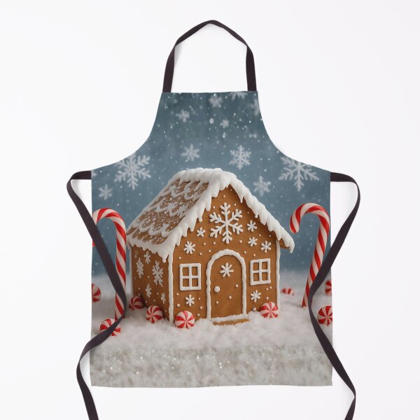Item preview, Gingerbread House With Candy Cane Lamp Posts designed and sold by WJ Cozy Creations.