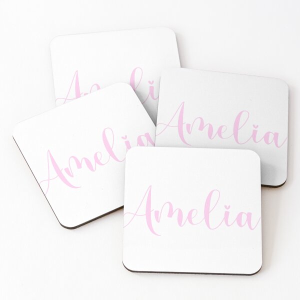 Item preview, Amelia name sticker pink script  designed and sold by th3a.