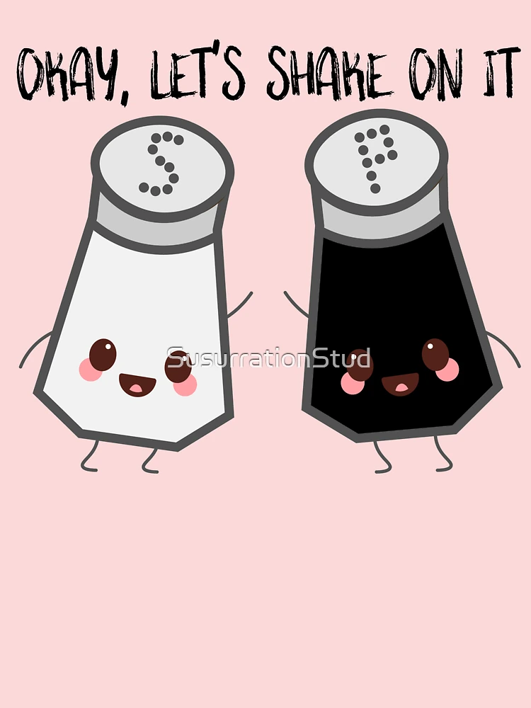 Salt and Pepper shaker vector. Cute cartoon salt and pepper shaker