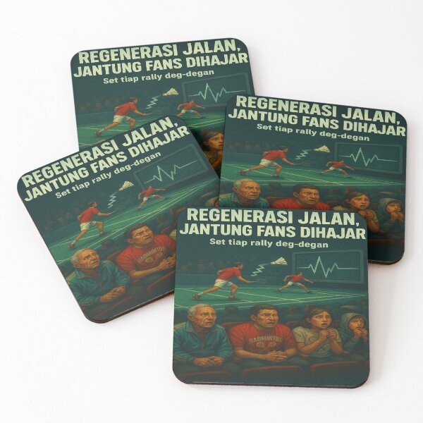 Item preview, Regenerasi Jalan Badminton Fan Heartbeat Art Print designed and sold by POD DYNASTY | Original Print On Demand T-Shirt Graphics.