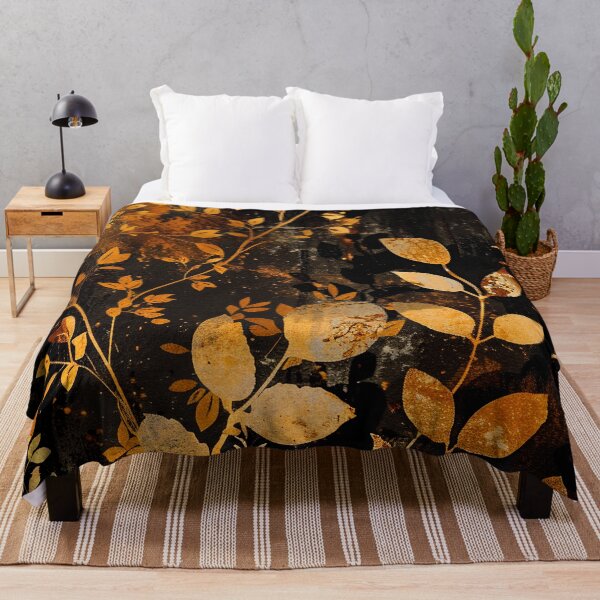 Item preview, Vintage Textured Artistic Leaves In Smoky Golden Hues designed and sold by DEC02.