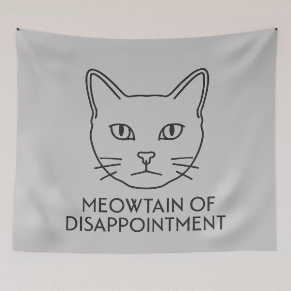 Item preview, Meowtain Of Disappointment - Judgmental Cat Line Art designed and sold by MiLaKK.