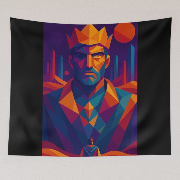 Item preview, RETRATO DEL REY | Diseño artístico cubista colorido y único de Owlic | Arte de fan inspirado en Dune y el cubismo moderno designed and sold by Owlic.artwear.