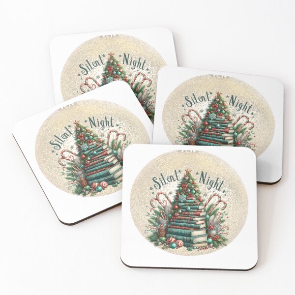 Item preview, Silent Night: Book Lover Christmas Tree of Books designed and sold by CarolBeeDesigns.