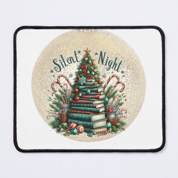 Item preview, Silent Night: Book Lover Christmas Tree of Books designed and sold by CarolBeeDesigns.