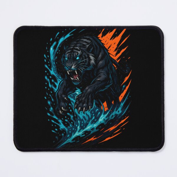 Item preview, Black Fire Tiger – Dynamic Wild Energy Art designed and sold by Ahmed-G-Designs.