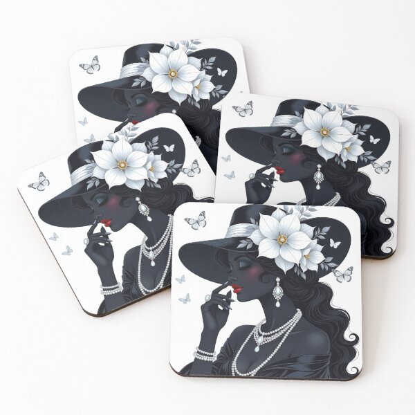 Item preview, Black and White with floral hat  designed and sold by FireGirlinOz.