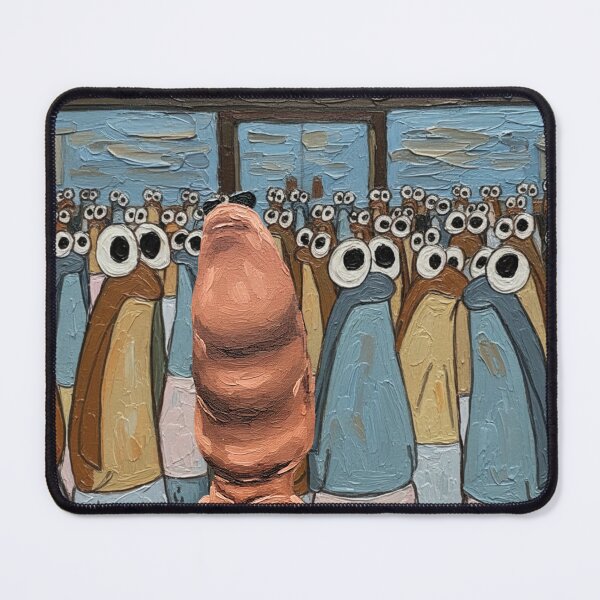 Item preview, Funny Marcus the Worm anchovies Painting designed and sold by creepytoesart.