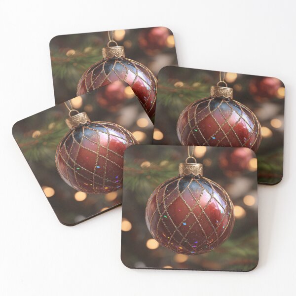 Item preview, Red Christmas Bauble Ornament • Festive Holiday Decor Glow designed and sold by LunaPoster.