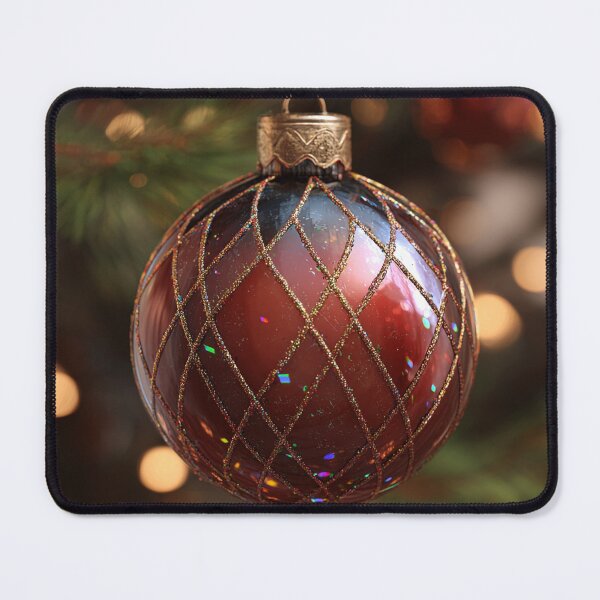 Item preview, Red Christmas Bauble Ornament • Festive Holiday Decor Glow designed and sold by LunaPoster.