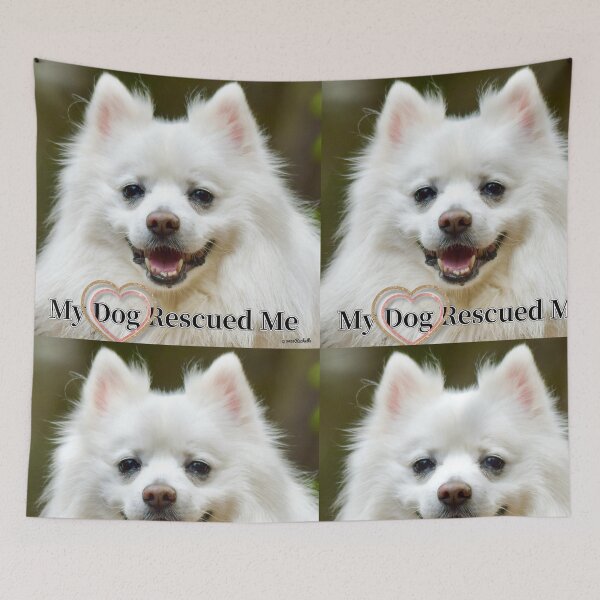 Item preview, My Dog Rescued Me Cute White Smiling Fluffy Dog designed and sold by Yogibear & Rachelle .