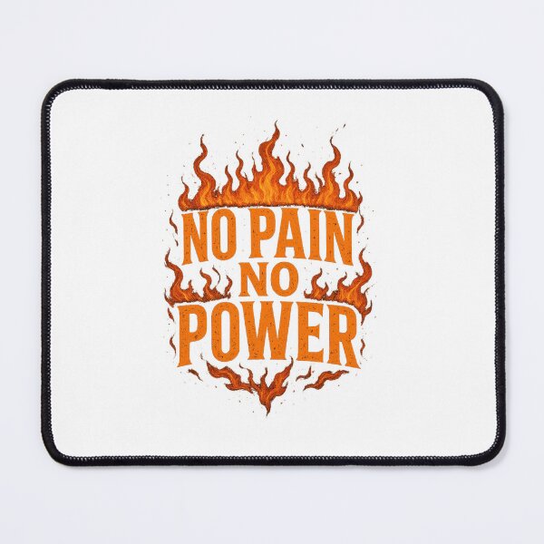 Item preview, NO PAIN NO POWER – Fiery Gym Motivation Quote designed and sold by VibeLab_Art.
