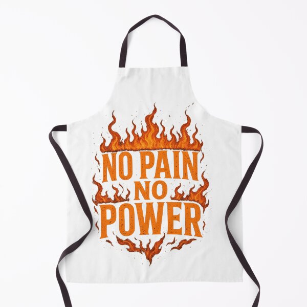 Item preview, NO PAIN NO POWER – Fiery Gym Motivation Quote designed and sold by VibeLab_Art.