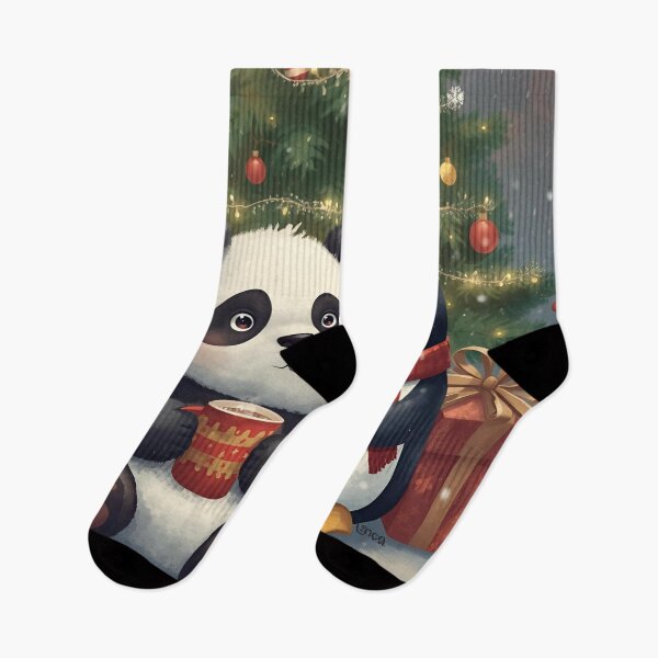 Item preview, Warm Holiday Moments: Panda & Penguin Under the Tree designed and sold by WildlifeWhimsy.