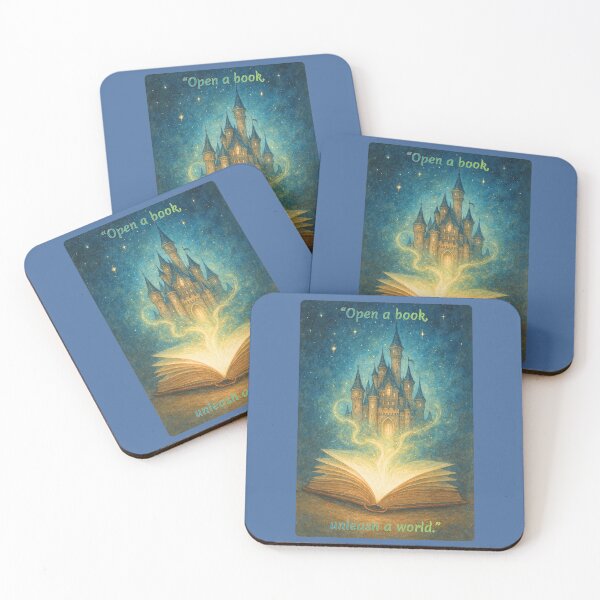 Item preview, “Open a book, unleash a world.” designed and sold by Brickroad Dsigns.