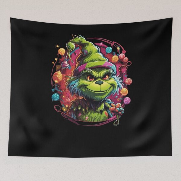Item preview, Grinch Colorful Mischief Christmas Art Illustration designed and sold by jimikoyallin.