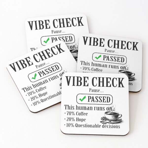 Item preview, Vibe Check Passed ✅ | Coffee Powered Human designed and sold by SmartDesigner-.