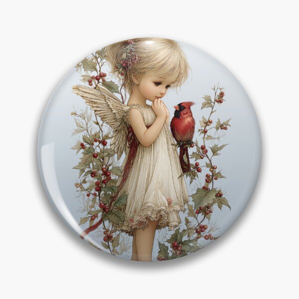 Item preview, Angelito con Cardenal Rojo designed and sold by Eclectic Monkey.