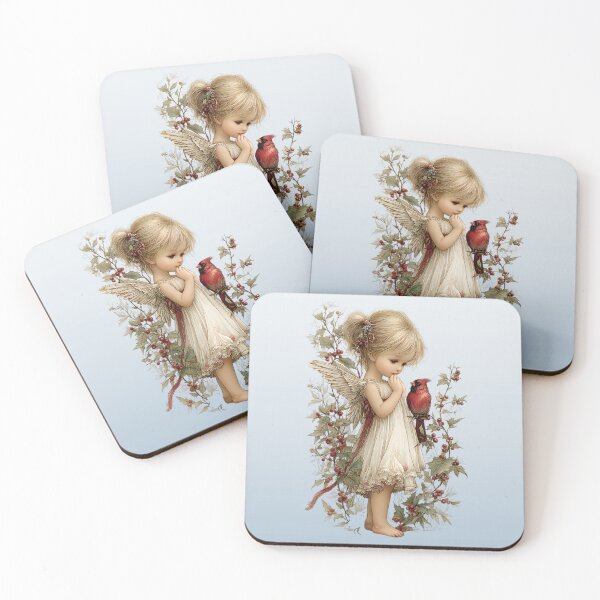 Item preview, Little Angel with Red Cardinal designed and sold by Eclectic Monkey.