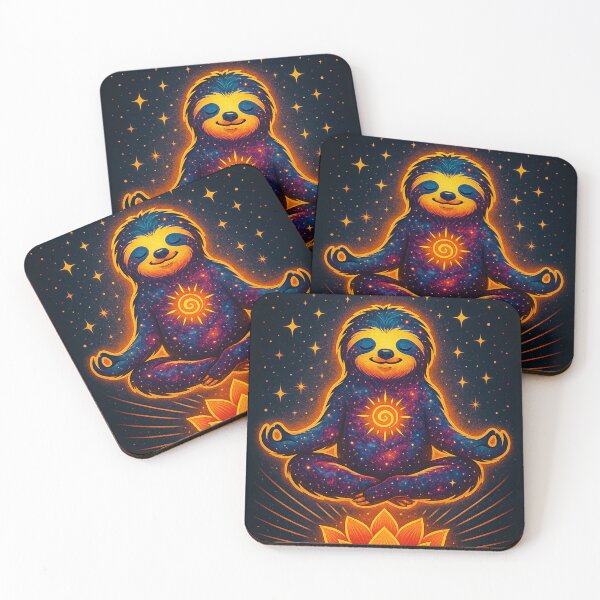 Item preview, Cosmic Meditating Sloth with Glowing Lotus and Moon – Peaceful Celestial Galaxy Animal Art for Relaxation and Mindfulness Lovers designed and sold by TTM Inspirational.