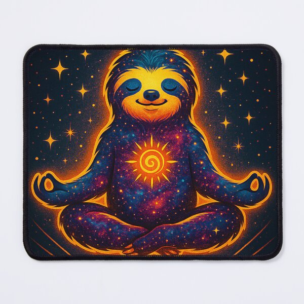 Item preview, Cosmic Meditating Sloth with Glowing Lotus and Moon – Peaceful Celestial Galaxy Animal Art for Relaxation and Mindfulness Lovers designed and sold by TTM Inspirational.