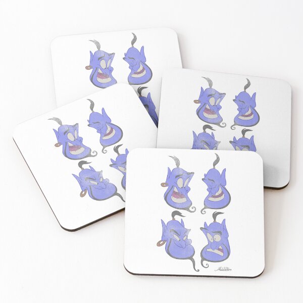 Item preview, Genie Expression Set – Funny Blue Spirit Faces Illustration designed and sold by Wendy Darion.