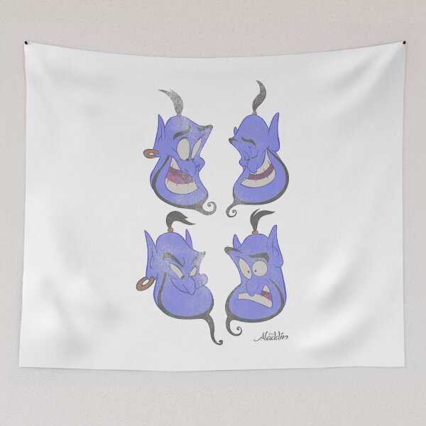 Item preview, Genie Expression Set – Funny Blue Spirit Faces Illustration designed and sold by Wendy Darion.