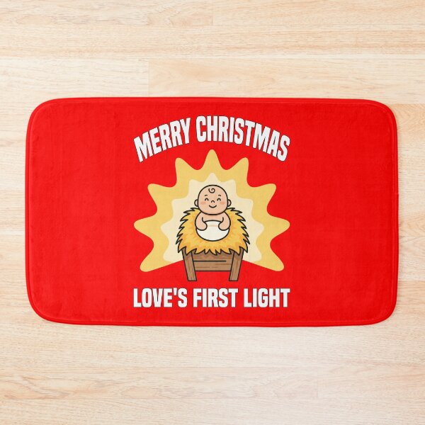 Item preview, MERRY CHRISTMAS - LOVE'S FIRST LIGHT | Manger Glow Christmas | Nativity Faith Holiday Design designed and sold by KEF Custom.