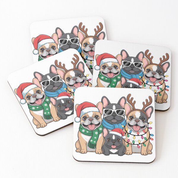 Item preview, French Bulldog Christmas Cheer Cartoon Holiday Frenchies designed and sold by chattsuede.