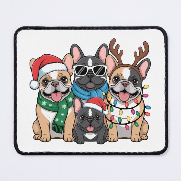 Item preview, French Bulldog Christmas Cheer Cartoon Holiday Frenchies designed and sold by chattsuede.