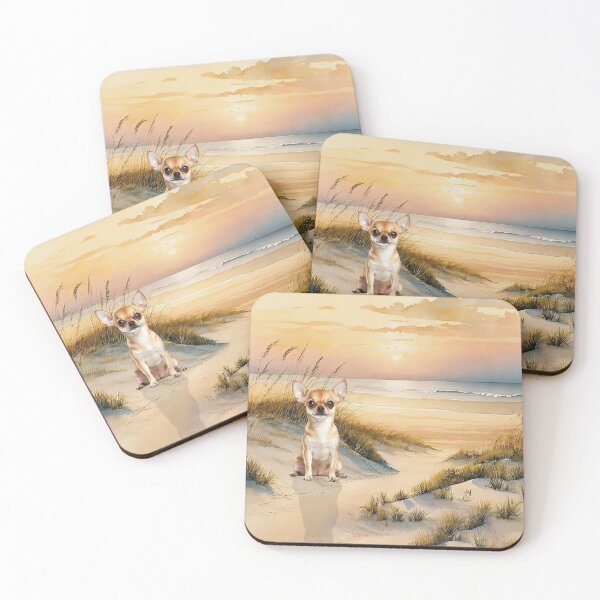 Item preview, Tan Chihuahua Dog on a Beach Cove designed and sold by SalonOfArt.