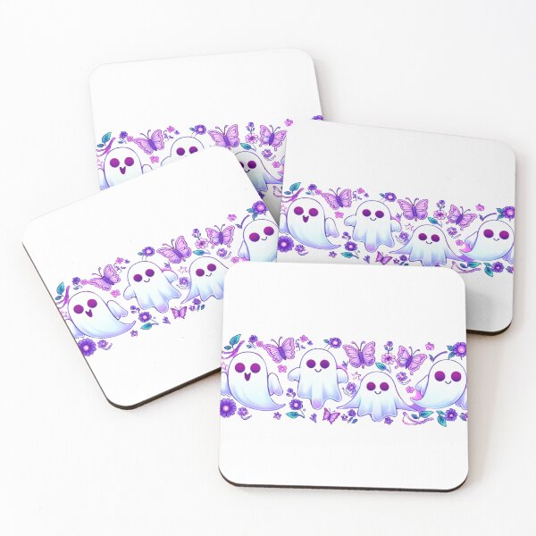 Item preview, Cute Purple Pink Ghost Family - Sparkly Ghosts designed and sold by wearandwonder.