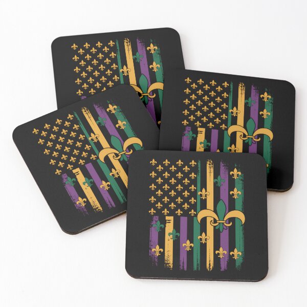 Item preview, Mardi Gras US American flag with crawfish New Orleans designed and sold by Bandikonsalez.