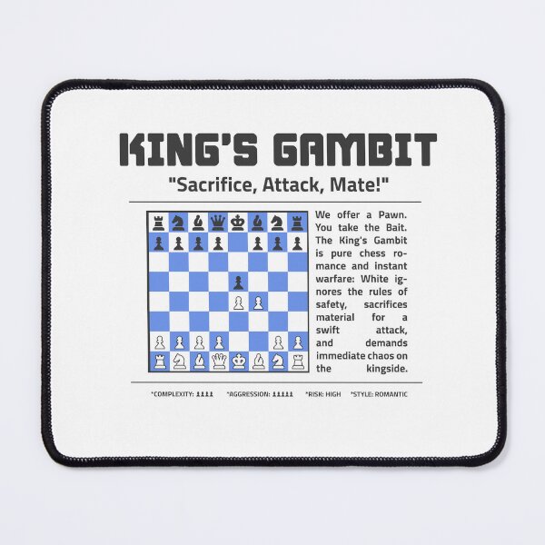 Item preview, KING'S GAMBIT Chess T-Shirt | Sacrifice. Attack. Mate. designed and sold by Sorcend.