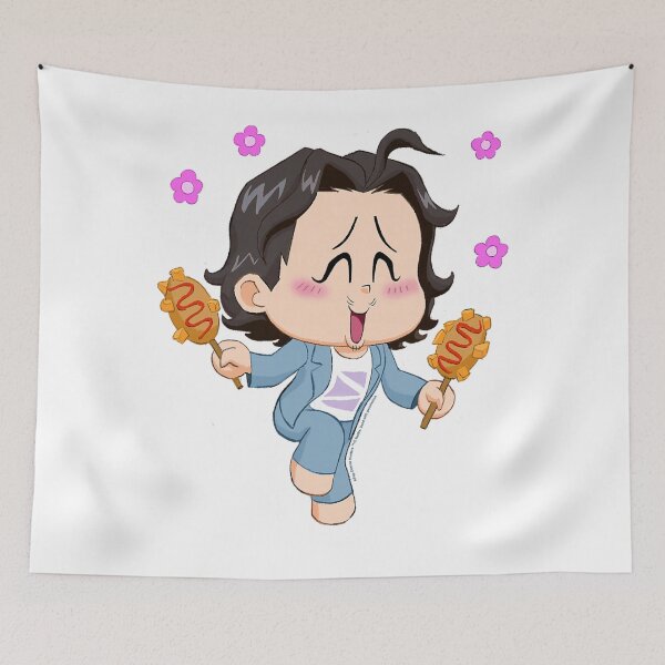 Item preview, Kpop Demon Hunters Chibi Bobby Enjoying Corn Dogs  designed and sold by Emilia Maurice.
