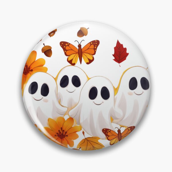 Item preview, Autumn Ghost Family- Cute Fall Ghosts with Leaves designed and sold by wearandwonder.