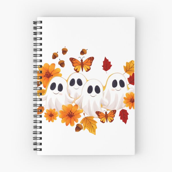 Item preview, Autumn Ghost Family- Cute Fall Ghosts with Leaves designed and sold by wearandwonder.