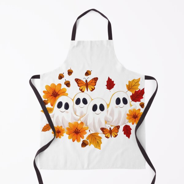 Item preview, Autumn Ghost Family- Cute Fall Ghosts with Leaves designed and sold by wearandwonder.