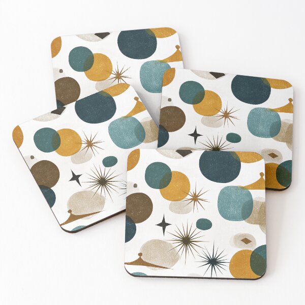 Item preview, Mid-Century Modern Blue, Mustard, And Earthtones Textured Abstract  designed and sold by DEC02.
