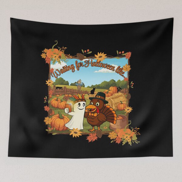 Item preview, Thanksgiving Halloween Mashup – Cute Ghost & Pilgrim Turkey Thanksgiving Art designed and sold by BeesNeesTees.