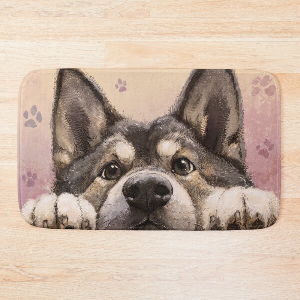Item preview, Akita Peeking over Wall 02 designed and sold by Elisabeth Lucas.
