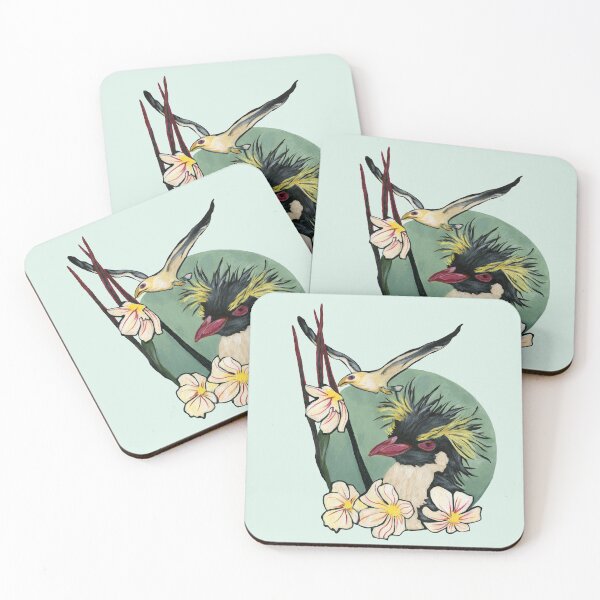 Item preview, Southern Rockhopper and pale maiden flowers designed and sold by KnowingWonder.