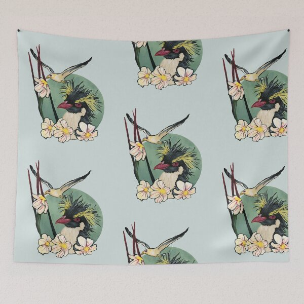 Item preview, Southern Rockhopper and pale maiden flowers designed and sold by KnowingWonder.