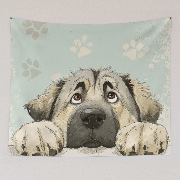 Item preview, Anatolian Shepherd Dog Peeking over Wall 01 designed and sold by Elisabeth Lucas.