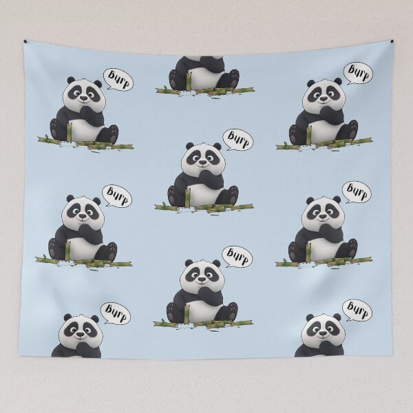 Item preview, Cute Panda Burping After Eating Bamboo - Funny Animal Illustration designed and sold by HumTumMe.